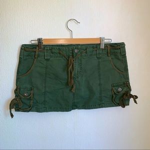 Y2K Army Green Cargo Mini Skirt